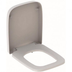 Abattant WC Geberit Renova Plan rectangulaire, fermeture ralentie, déclipsable, fixation par le haut, Blanc