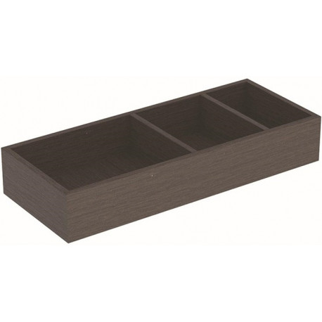 Casier de rangement agencement en H Geberit VariForm, pour tiroir supérieur: B:18cm, H:5.7cm, T:37.3cm, Gris foncé / Revêtu de mélamine