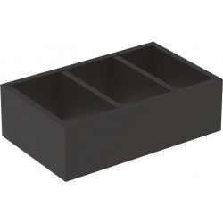 Casier de rangement agencement en H Geberit, pour tiroir inférieur: Largeur 32.3cm, Hauteur 9.8cm, Profondeur 20cm, Gris velouté / Mélamine structurée