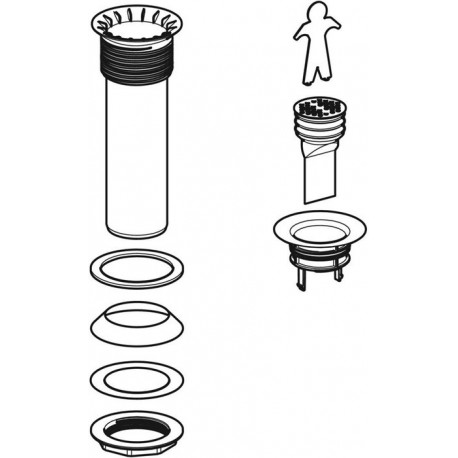 Set de vidage pour urinoirs sans eau