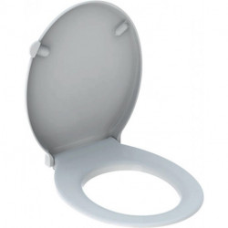 Abattant WC Geberit Renova Comfort, adapté PMR, antibactérien, fermeture standard, fixation par le haut, Blanc