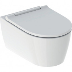Pack WC suspendu Geberit ONE, caréné, TurboFlush, abattant ralenti et déclipsable, KeraTect, Blanc/blanc