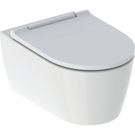 Pack WC suspendu Geberit ONE, caréné, TurboFlush, abattant ralenti et déclipsable, KeraTect, Blanc/blanc