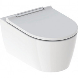 Pack WC suspendu Geberit ONE, caréné, TurboFlush, abattant ralenti et déclipsable, KeraTect, Blanc/chromé
