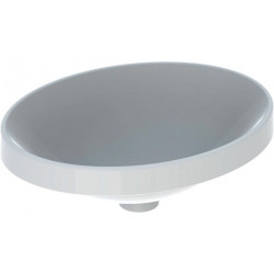 Lavabo à encastrer VariForm oval 500x400mm sans trou de robinetterie sans trop plein blanc KT