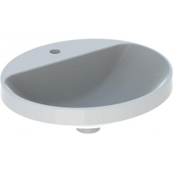 Lavabo à encastrer VariForm oval 500x450mm avec trou pour robinet sans trop plein blanc KT