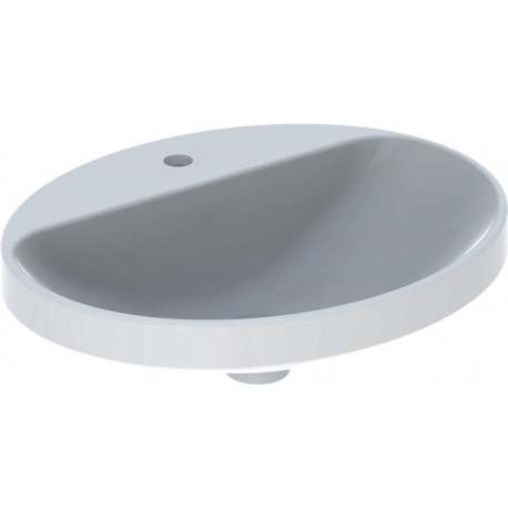 Lavabo à encastrer VariForm oval 550x450mm avec trou pour robinet sans trop plein blanc KT