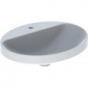 Lavabo à encastrer VariForm oval 550x450mm avec trou pour robinet sans trop plein blanc KT
