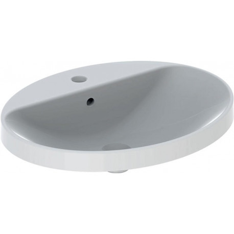 Lavabo à encastrer VariForm oval 600x480mm avec trou pour robinetavec trop plein blanc KT