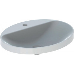 Lavabo à encastrer VariForm oval 600x480mm avec trou pour robinet sans trop plein blanc KT