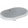 Lavabo à encastrer VariForm elliptique 600x400mm sans trou de robinetterieavec trop plein blanc KT