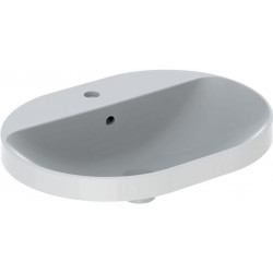 Lavabo à encastrer VariForm elliptique 600x450mm avec trou pour robinetavec trop plein blanc KT
