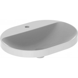 Lavabo à encastrer VariForm elliptique 600x450mm avec trou pour robinet sans trop plein blanc KT
