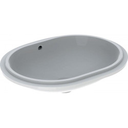 Lavabo sous plan VariForm elliptique, 550x400mm sans trou de robinetterieavec trop plein blanc KT