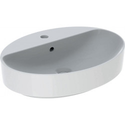 Lavabo VariForm oval 600x450mm avec trou pour robinetavec trop plein blanc KT