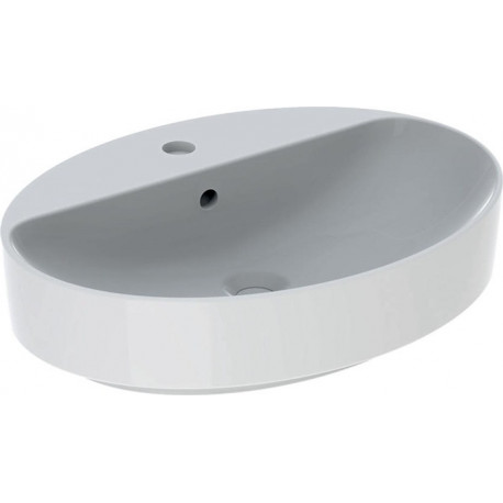 Lavabo VariForm oval 600x450mm avec trou pour robinetavec trop plein blanc KT