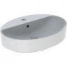 Lavabo VariForm oval 600x450mm avec trou pour robinetavec trop plein blanc KT