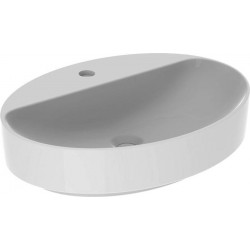 Lavabo VariForm oval 600x450mm avec trou pour robinet sans trop plein blanc KT