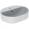 Lavabo VariForm elliptique 500x400mm avec trou pour robinetavec trop plein blanc KT