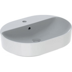 Lavabo VariForm elliptique 600x450mm avec trou pour robinetavec trop plein blanc KT
