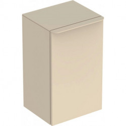 Meuble latéral bas Geberit Smyle Squareavec une porte: Largeur 36cm, Hauteur 60cm, Profondeur 32.6cm, sable gris/laqué très brillant, sable gris / thermopoudré mat, Charnières à droite 