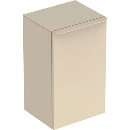 Meuble latéral bas Geberit Smyle Squareavec une porte: Largeur 36cm, Hauteur 60cm, Profondeur 32.6cm, sable gris/laqué très brillant, sable gris / thermopoudré mat, Charnières à droite 