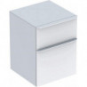 Meuble latéral bas Geberit Smyle Squareavec deux tiroirs: Largeur 45cm, Hauteur 60cm, Profondeur 47cm, blanc / laqué très brillant, blanc alpin / thermopoudré mat