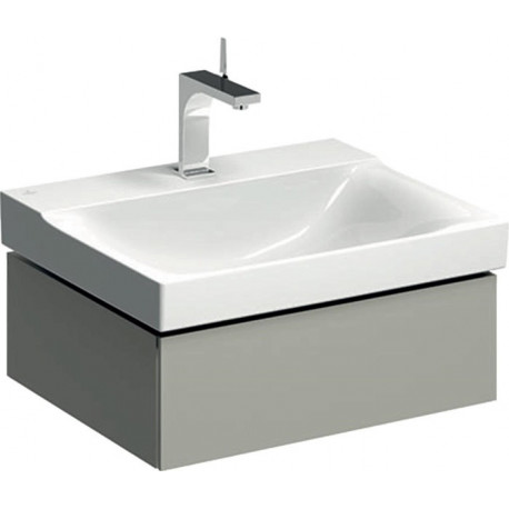 Meuble bas pour lavabo Geberit Xeno²,avec un tiroir: Largeur 58cm, Hauteur 22cm, Profondeur 46.2cm, Greige / Laqué mat