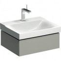 Meuble bas pour lavabo Geberit Xeno²,avec un tiroir: Largeur 58cm, Hauteur 22cm, Profondeur 46.2cm, Greige / Laqué mat