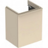Meuble bas Geberit Smyle Square pour lave-mains,avec une porte: Largeur 49.2cm, Hauteur 61.7cm, Profondeur 40.6cm, sable gris/laqué très brillant, sable gris / thermopoudré mat, Largeur de lavabo:50cm, Charnières à droite 