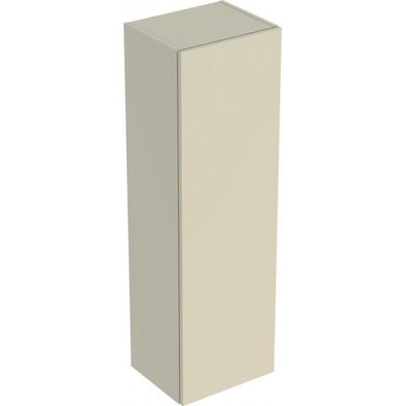 Colonne mi-haute Geberit Smyle Squareavec une porte: Largeur 36cm, Hauteur 118cm, Profondeur 29.9cm, Sable gris / Laqué ultra-brillant