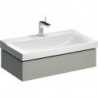 Meuble bas pour lavabo Geberit Xeno²,avec un tiroir: Largeur 88cm, Hauteur 22cm, Profondeur 46.2cm, Greige / Laqué mat