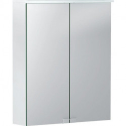 Armoire de toilette basique avec éclairage. deux portes. 55x67.5x14cm