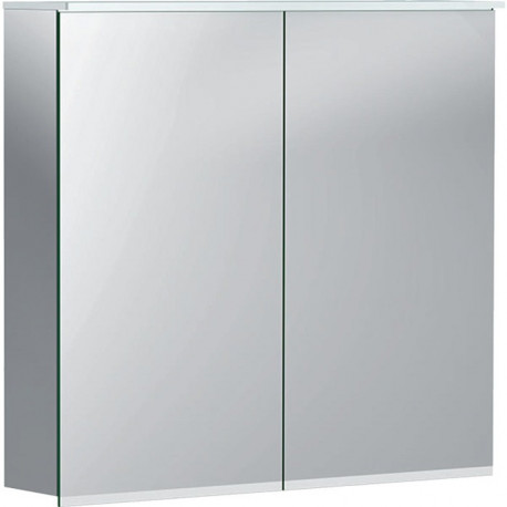 Armoire de toilette Geberit Option Plusavec éclairage et deux portes: Largeur 75cm, Hauteur 70cm, Profondeur 17.2cm, , miroir extérieur, miroirs intérieur et extérieur
