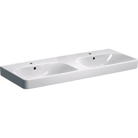 Lavabo double 120x48cm. avec trou pour robinetterie. avec trop-plein. KeraTect