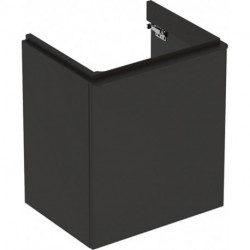Meuble bas Geberit Smyle Square pour lavabo,avec une porte: Largeur 53.6cm, Hauteur 61.7cm, Profondeur 43.3cm, gris velouté / laqué mat, gris velouté / thermopoudré mat, Largeur de lavabo:55cm, Charnières à droite 