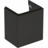 Meuble bas Geberit Smyle Square pour lavabo,avec une porte: Largeur 53.6cm, Hauteur 61.7cm, Profondeur 43.3cm, gris velouté / laqué mat, gris velouté / thermopoudré mat, Largeur de lavabo:55cm, Charnières à droite 