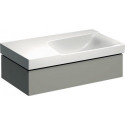 Meuble bas pour lavabo Geberit Xeno²avec plage de dépose,avec un tiroir: Largeur 88cm, Hauteur 22cm, Profondeur 46.2cm, Greige / Laqué mat, Largeur de lavabo:90cm