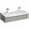Meuble bas pour lavabo Geberit Xeno²,avec deux tiroirs: Largeur 117.4cm, Hauteur 22cm, Profondeur 46.2cm, Greige / Laqué mat