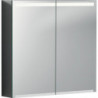 Armoire de toilette Geberit Optionavec éclairage et deux portes: Largeur 75cm, Hauteur 70cm, Profondeur 15cm, , miroir extérieur, miroirs intérieur et extérieur