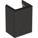 Meuble bas Geberit Smyle Square pour lave-mains,avec une porte: Largeur 44.2cm, Hauteur 61.7cm, Profondeur 35.6cm, gris velouté / laqué mat, gris velouté / thermopoudré mat, Largeur de lavabo:45cm, Charnières à gauche 