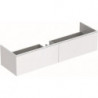 Meuble bas pour lavabo Geberit Xeno² en matériau minéral,avec deux tiroirs: Largeur 139.5cm, Hauteur 35cm, Profondeur 47.3cm, Blanc / Laqué mat
