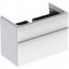 Meuble bas Geberit Smyle Square pour lavabo,avec deux tiroirs: Largeur 88.4cm, Hauteur 61.7cm, Profondeur 47cm, blanc / laqué très brillant, blanc alpin / thermopoudré mat