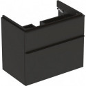 Meuble bas Geberit Smyle Square pour lavabo,avec deux tiroirs: Largeur 73.4cm, Hauteur 61.7cm, Profondeur 47cm, gris velouté / laqué mat, gris velouté / thermopoudré mat
