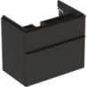 Meuble bas Geberit Smyle Square pour lavabo,avec deux tiroirs: Largeur 73.4cm, Hauteur 61.7cm, Profondeur 47cm, gris velouté / laqué mat, gris velouté / thermopoudré mat