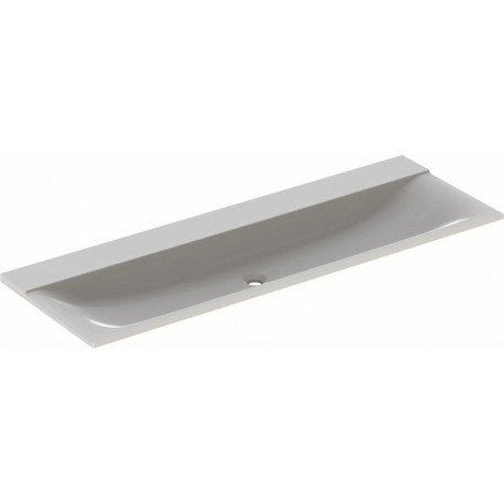 Lavabo pour meuble Geberit Xeno², 140x48cm, sans troude robinetterie, sans trop-plein, Blanc alpin