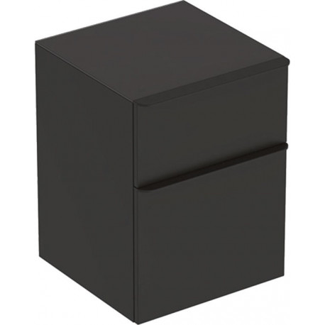 Meuble latéral bas Geberit Smyle Squareavec deux tiroirs: Largeur 45cm, Hauteur 60cm, Profondeur 47cm, gris velouté / laqué mat, gris velouté / thermopoudré mat