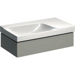 Meuble bas pour lavabo Geberit Xeno²avec plage de dépose,avec un tiroir: Largeur 88cm, Hauteur 22cm, Profondeur 46.2cm, Greige / Laqué mat, Largeur de lavabo:90cm