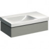 Meuble bas pour lavabo Geberit Xeno²avec plage de dépose,avec un tiroir: Largeur 88cm, Hauteur 22cm, Profondeur 46.2cm, Greige / Laqué mat, Largeur de lavabo:90cm