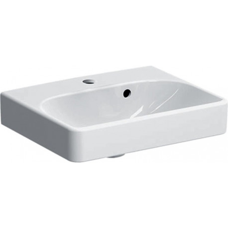 Lave-mains GE Smyle Squadroite45x36cm avec trou pour robinetterie. avec trop-plein. asym.. KeraTect